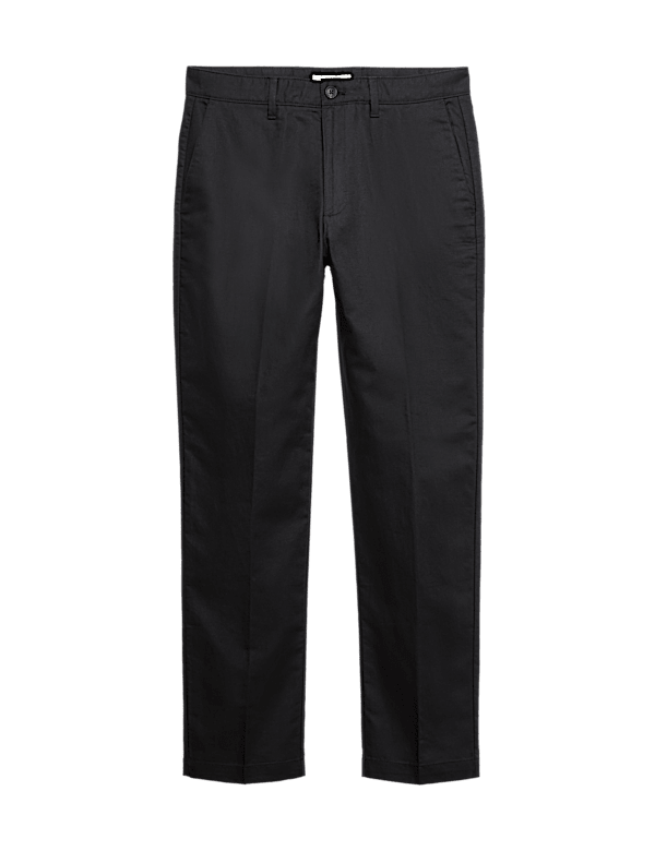 Regular Fit Cotton Linen Blend Chinos