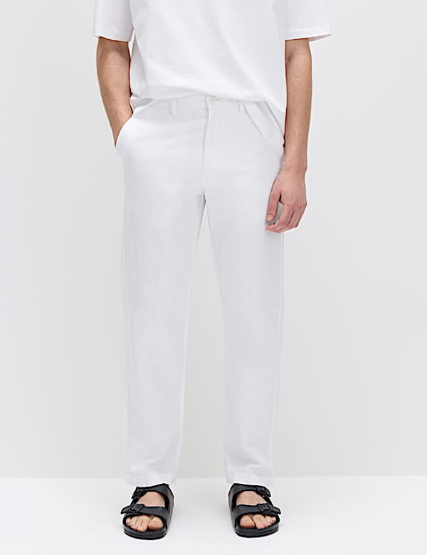 Regular Fit Linen Blend Chinos