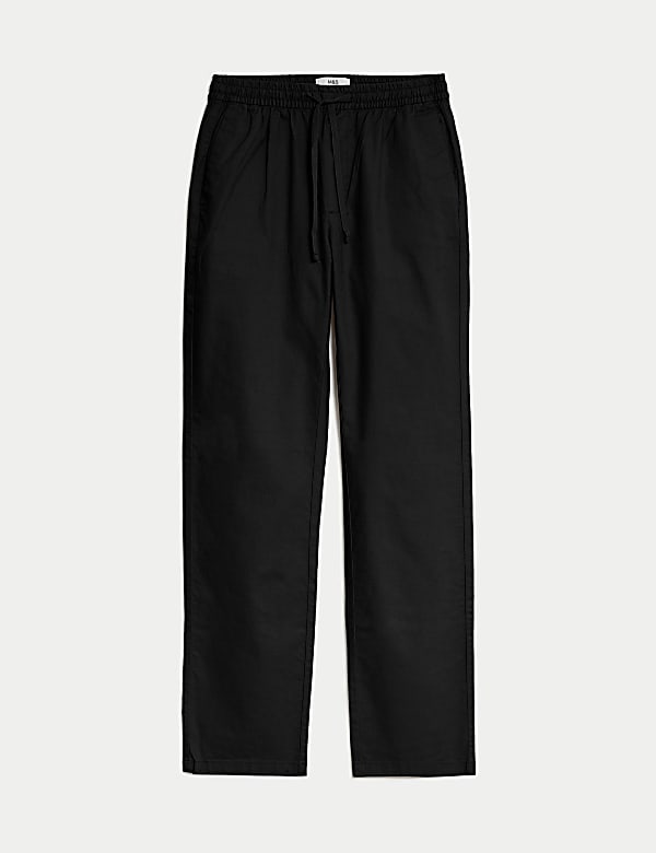 Schmal zulaufende Hose aus Leinenmischgewebe - DE