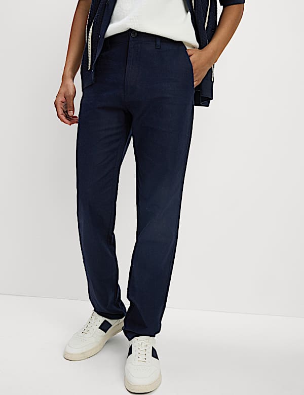 2pk Regular Fit Cotton Linen Blend Chinos - LT