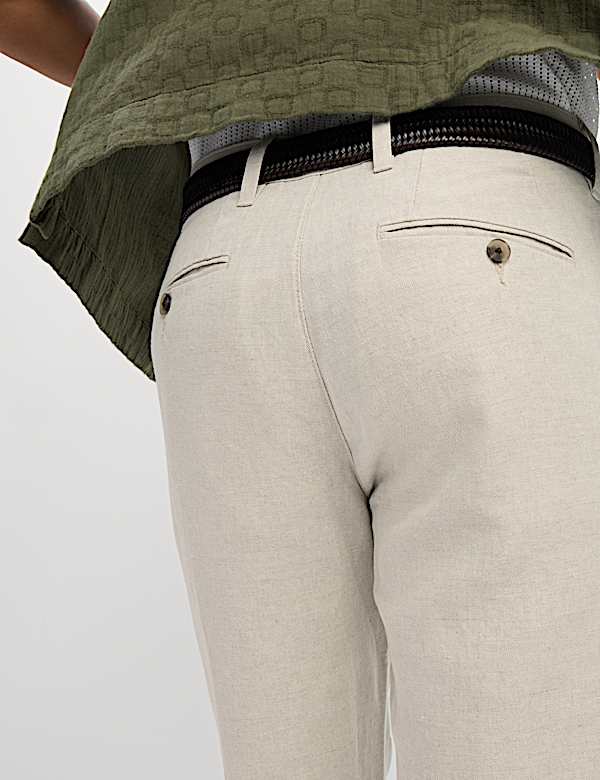 מארז 2 מכנסי צ'ינו מתערובת כותנה ופשתן בגזרה ישרה - IL