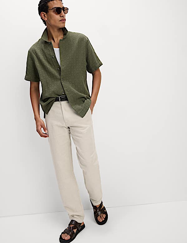 מארז 2 מכנסי צ'ינו מתערובת כותנה ופשתן בגזרה ישרה - IL