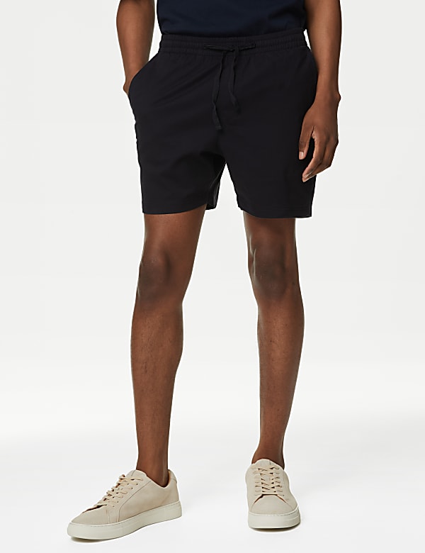 Elasticated Waist Shorter Length Stretch Shorts'
