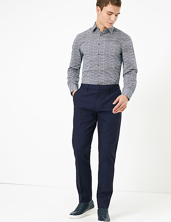 Slim Fit Textured Stretch Chinos