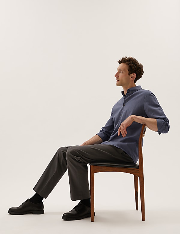 Regular Fit Textured Smart Chinos - AU