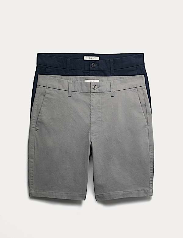 2 Pack Slim Fit Stretch Chino Shorts - US