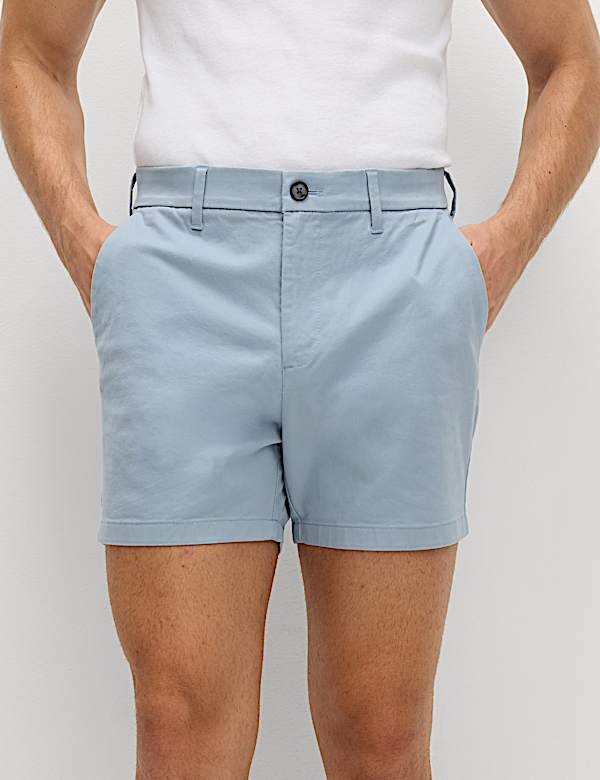 Slim Fit Stretch Chino Shorts - NO