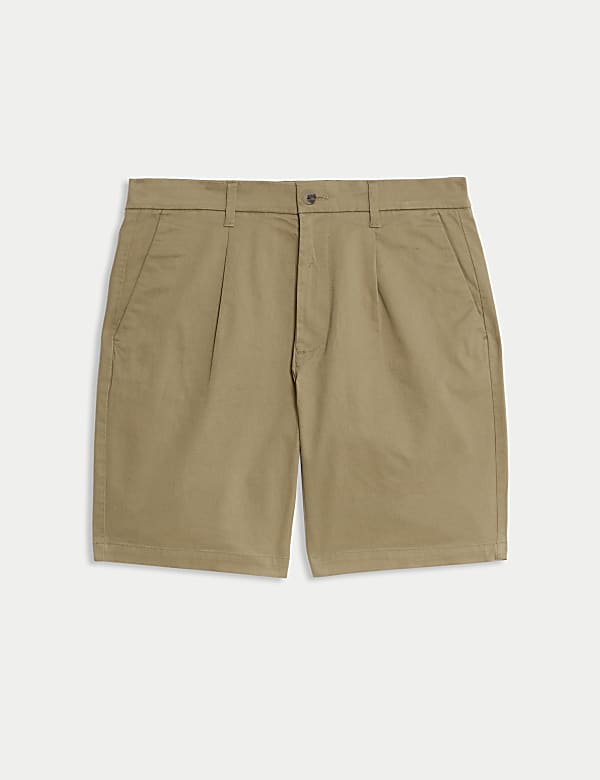 Single Pleat Stretch Chino Shorts - SE