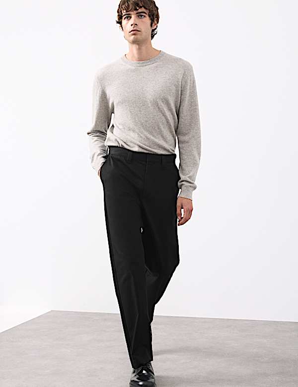 Straight Fit Italian Twill Trousers - GR