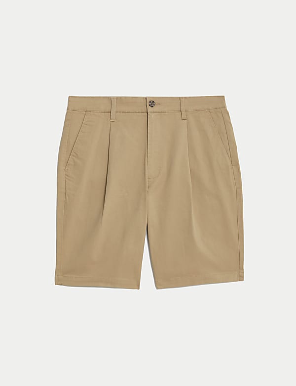Single Pleat Stretch Chino Shorts - SK