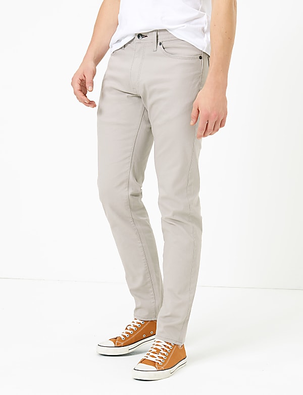 Slim Fit 5 Pocket Textured Trousers