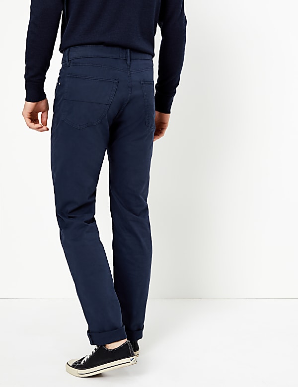 Straight Fit 5 Pocket Stretch Trousers