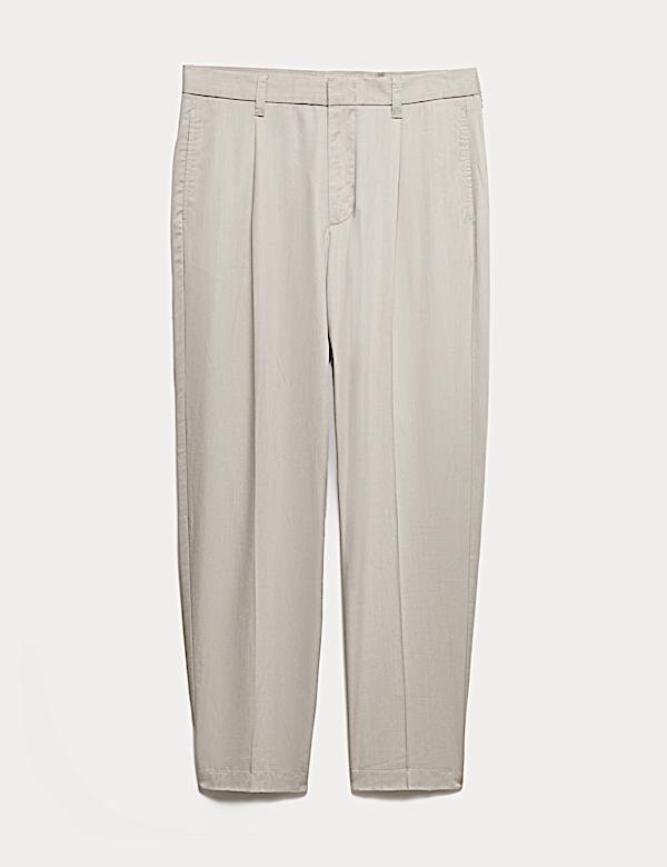 Tapered Fit Lyocell Rich Trousers - MX