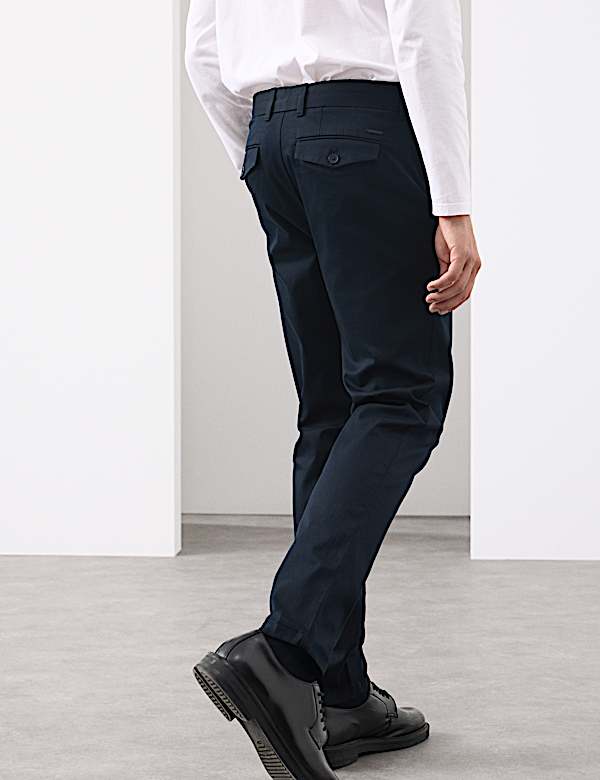Slim Fit Cotton Rich Stretch Trousers - CZ