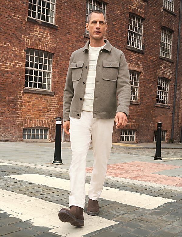 Tapered Fit Corduroy Single Pleat Trousers - US