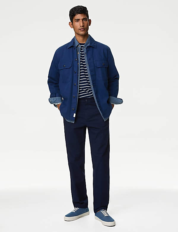 Regular Fit Ripstop Textured Stretch Chinos
