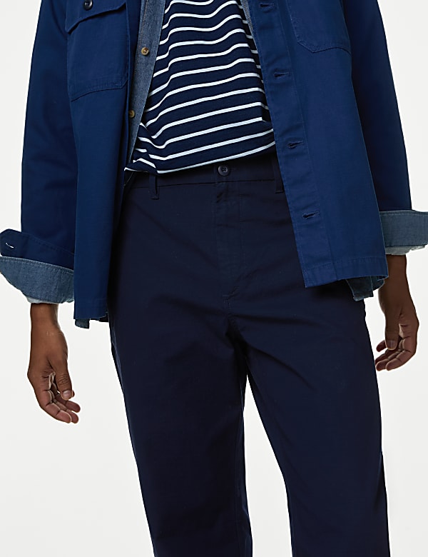 Regular Fit Ripstop Textured Stretch Chinos
