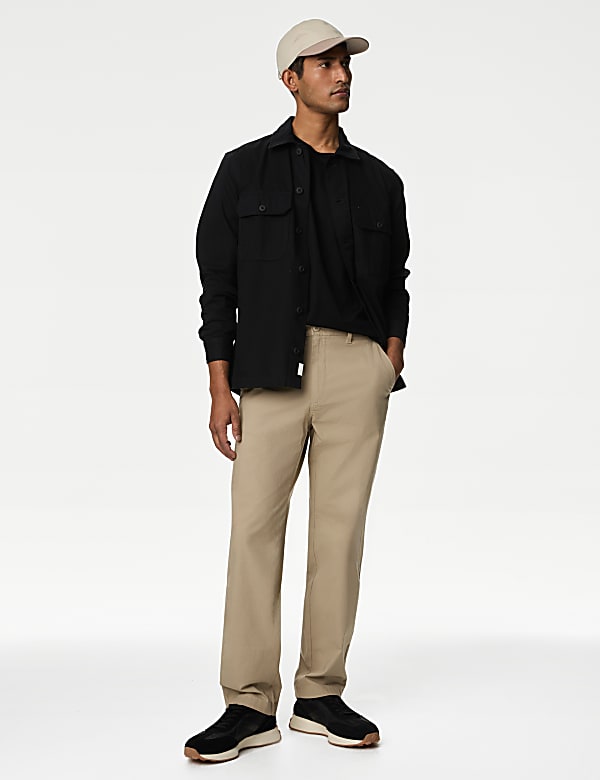Regular Fit Ripstop Textured Stretch Chinos