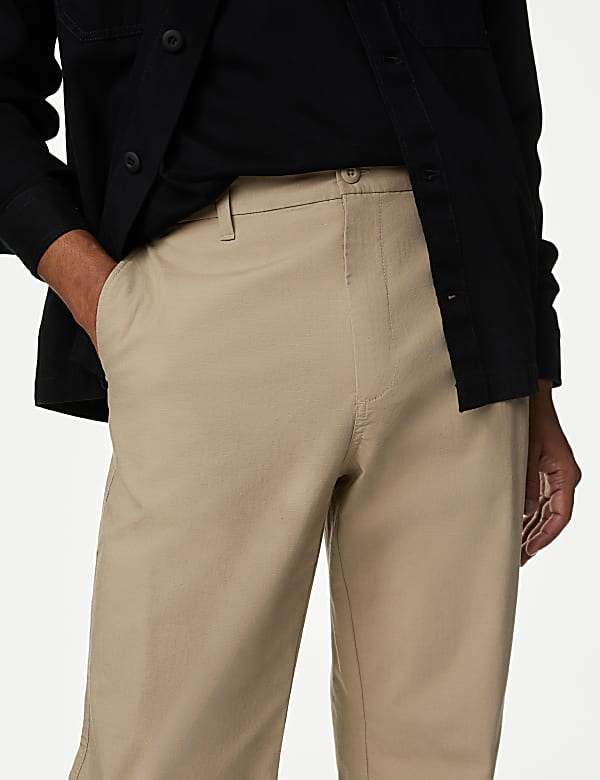 Regular Fit Ripstop Textured Stretch Chinos