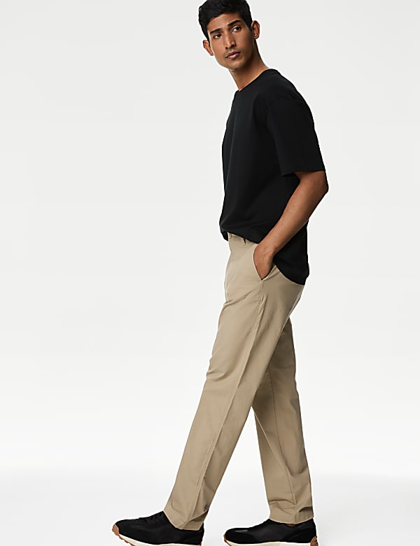 Regular Fit Ripstop Textured Stretch Chinos