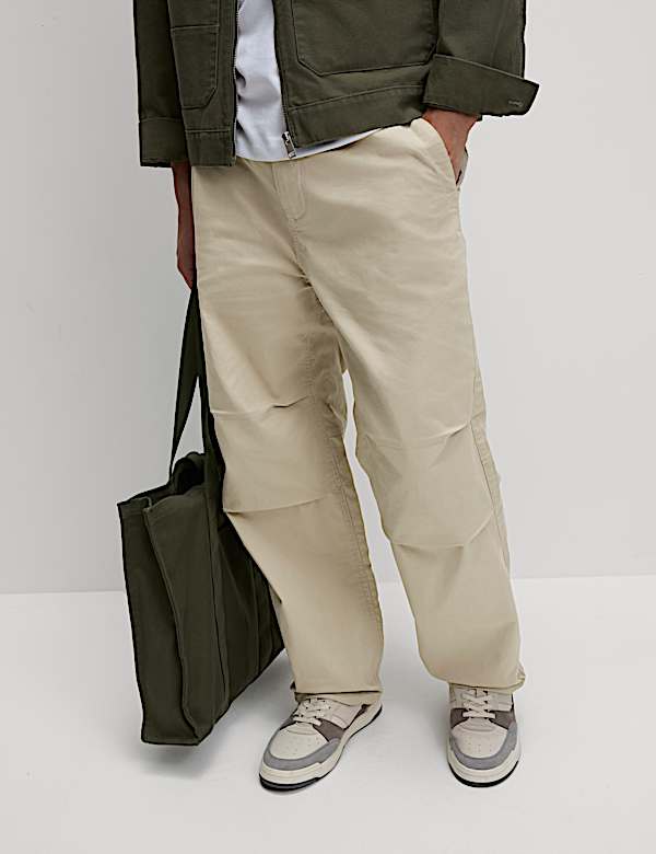 Loose Fit Lightweight Parachute Trousers - LU