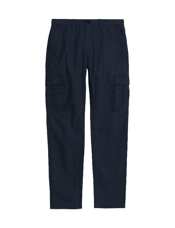 Tapered Fit Pure Cotton Cargo Trousers