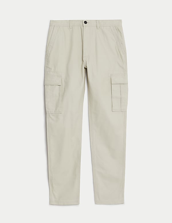 Tapered Fit Pure Cotton Cargo Trousers