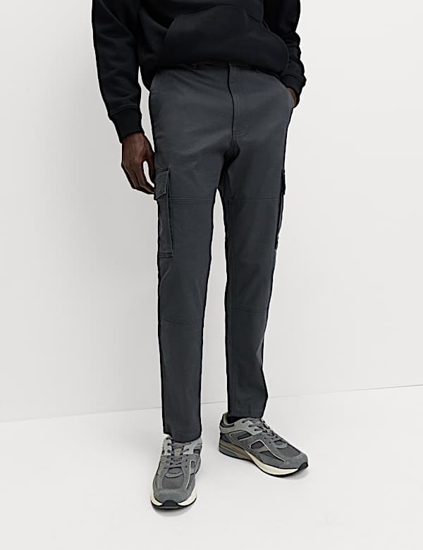 Tapered-fit cargobroek met stretch - BE