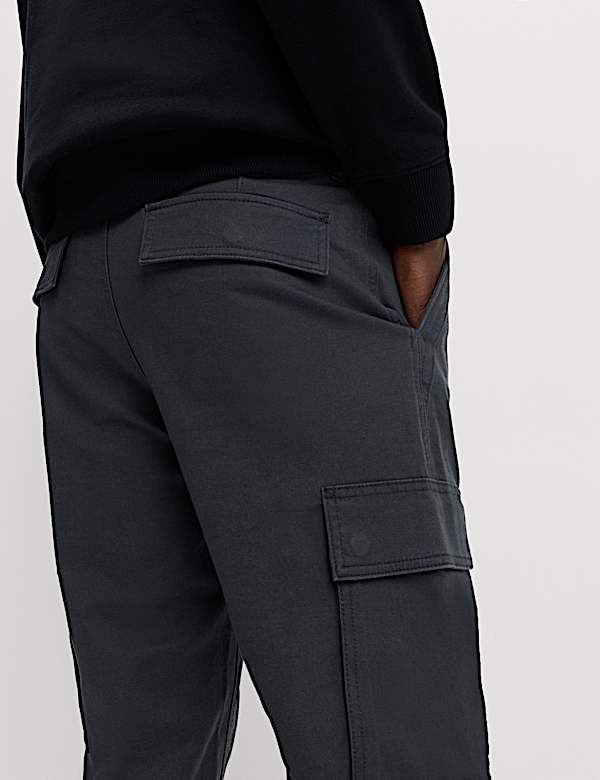 Tapered-fit cargobroek met stretch - BE
