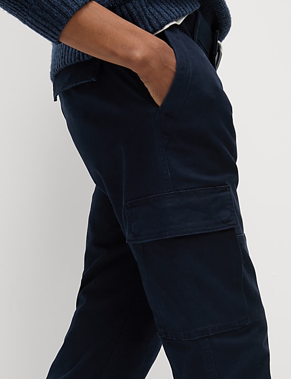 Tapered Fit Stretch Cargo Trousers