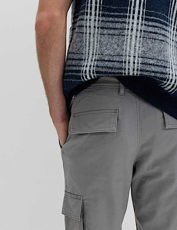 Tapered Fit Stretch Cargo Trousers - DE