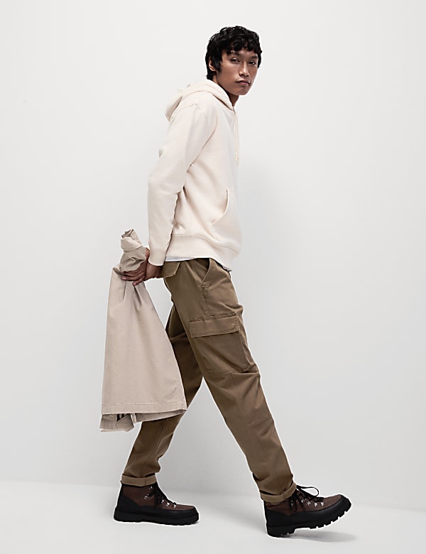 Tapered Fit Stretch Cargo Trousers
