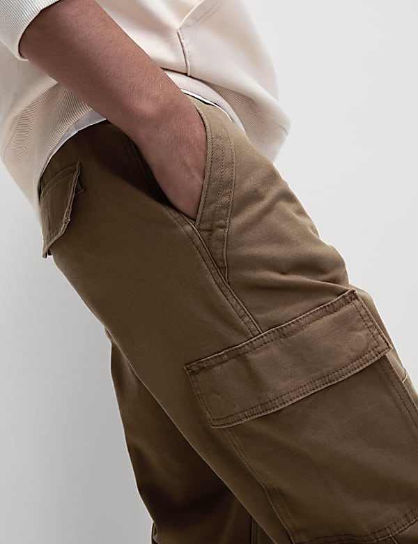 Tapered Fit Stretch Cargo Trousers
