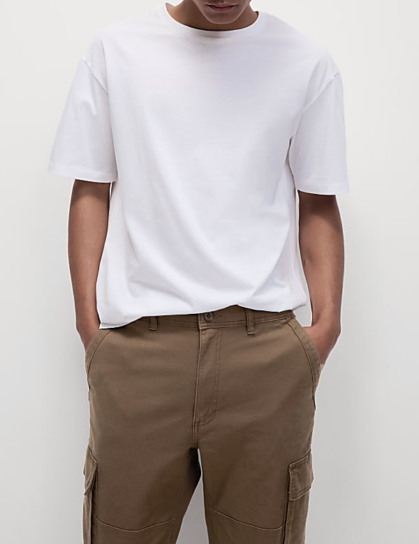 Tapered Fit Stretch Cargo Trousers