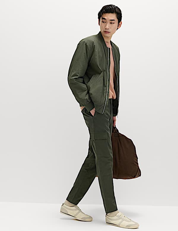 Tapered Fit Stretch Cargo Trousers