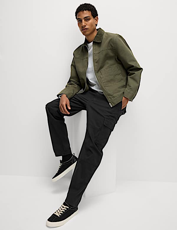 Tapered Fit Stretch Cargo Trousers - NO