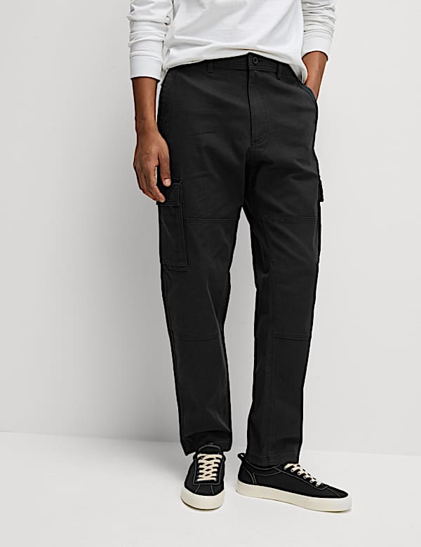 Tapered Fit Stretch Cargo Trousers