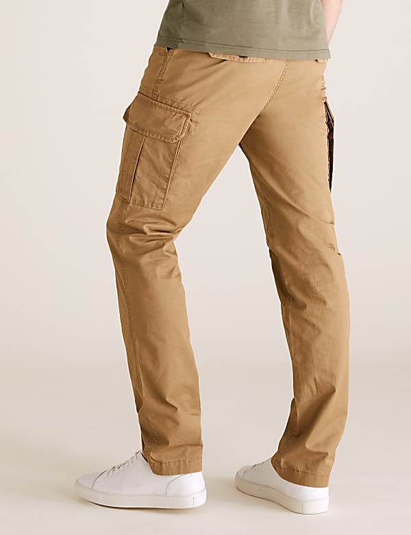 Straight Fit Organic Cotton Cargo Trousers