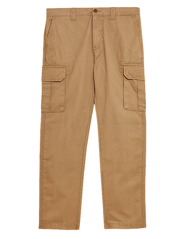 Straight Fit Organic Cotton Cargo Trousers