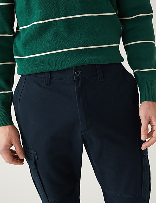 Pure Cotton Utility Cargo Trousers