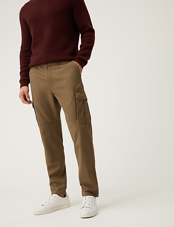 Pure Cotton Utility Cargo Trousers
