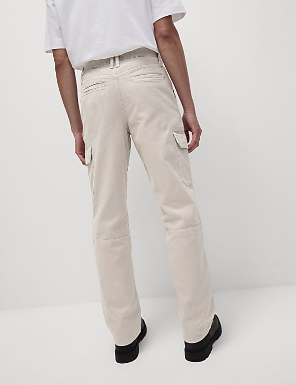 Loose Fit Pure Cotton Textured Cargo Trousers - IT