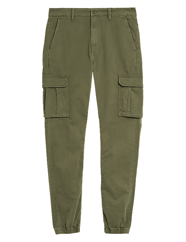 Slim Fit Cuffed Cargo Trousers