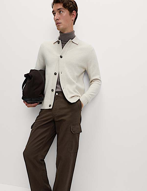 Celana Panjang Kargo Katun Murni Loose Fit - ID