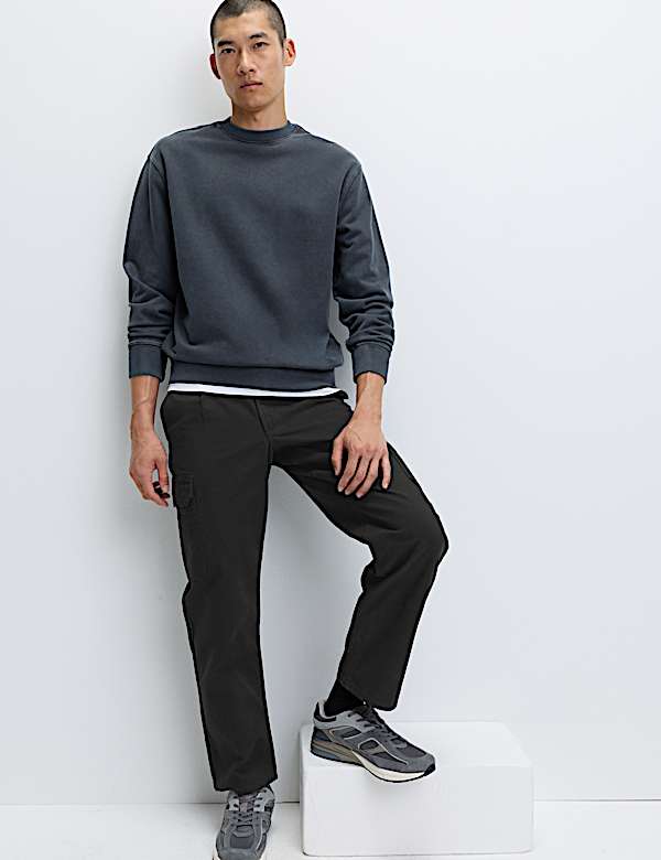 Celana Panjang Kargo Katun Murni Loose Fit - ID