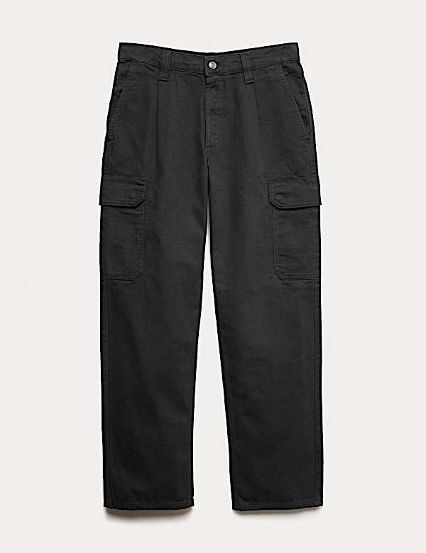 Celana Panjang Kargo Katun Murni Loose Fit - ID