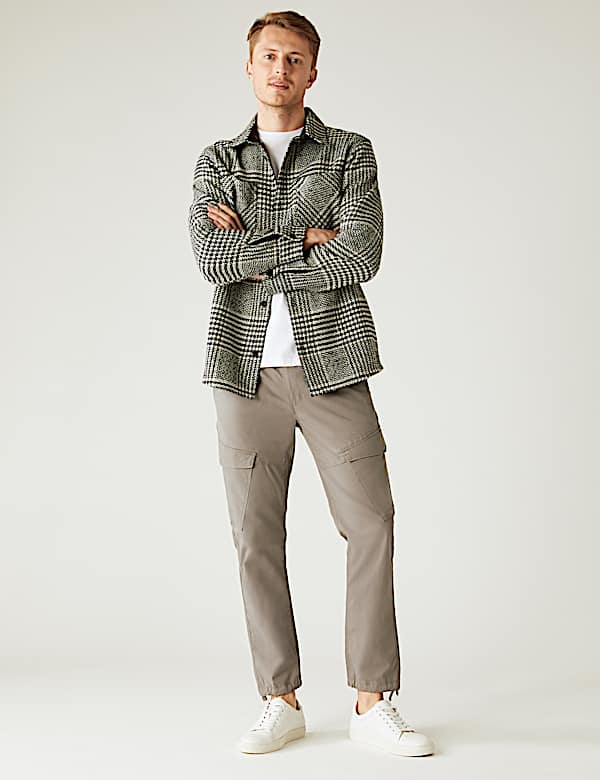 Slim Fit Elasticated Waist Cargo Trousers