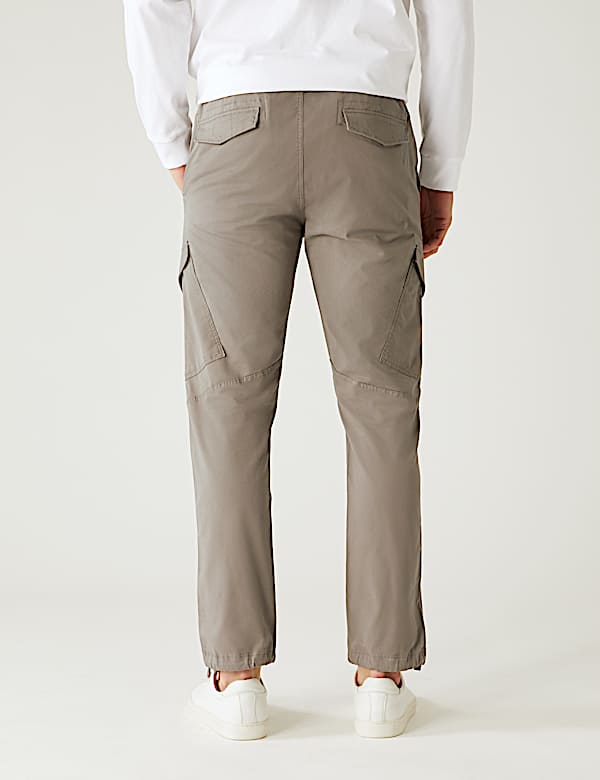 Slim Fit Elasticated Waist Cargo Trousers