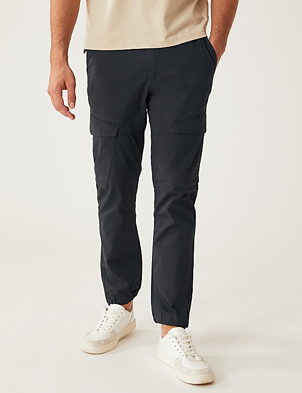 Slim Fit Elasticated Waist Cargo Trousers