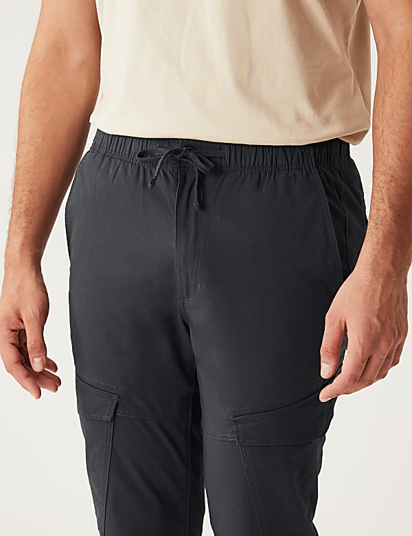 Slim Fit Elasticated Waist Cargo Trousers